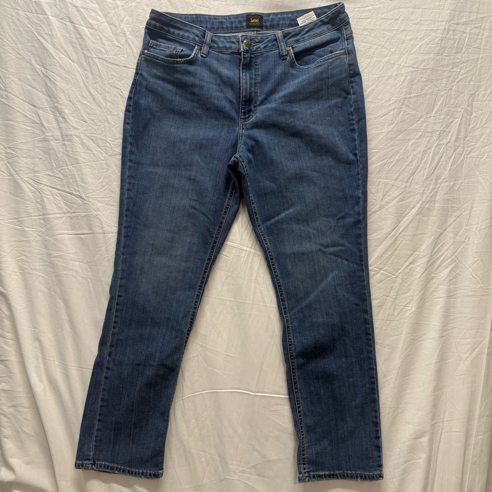 Lee Womens Jeans Denim Medium Size 16 Strech